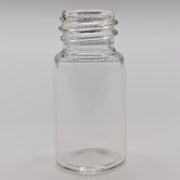 Close-up of a clear 3 mL glass sample vial with 9-425 screw-thread neck