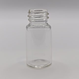 Single clear 3 mL 9-425 glass sample vial with flat base