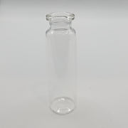 Upright clear 20 mL glass crimp headspace vial