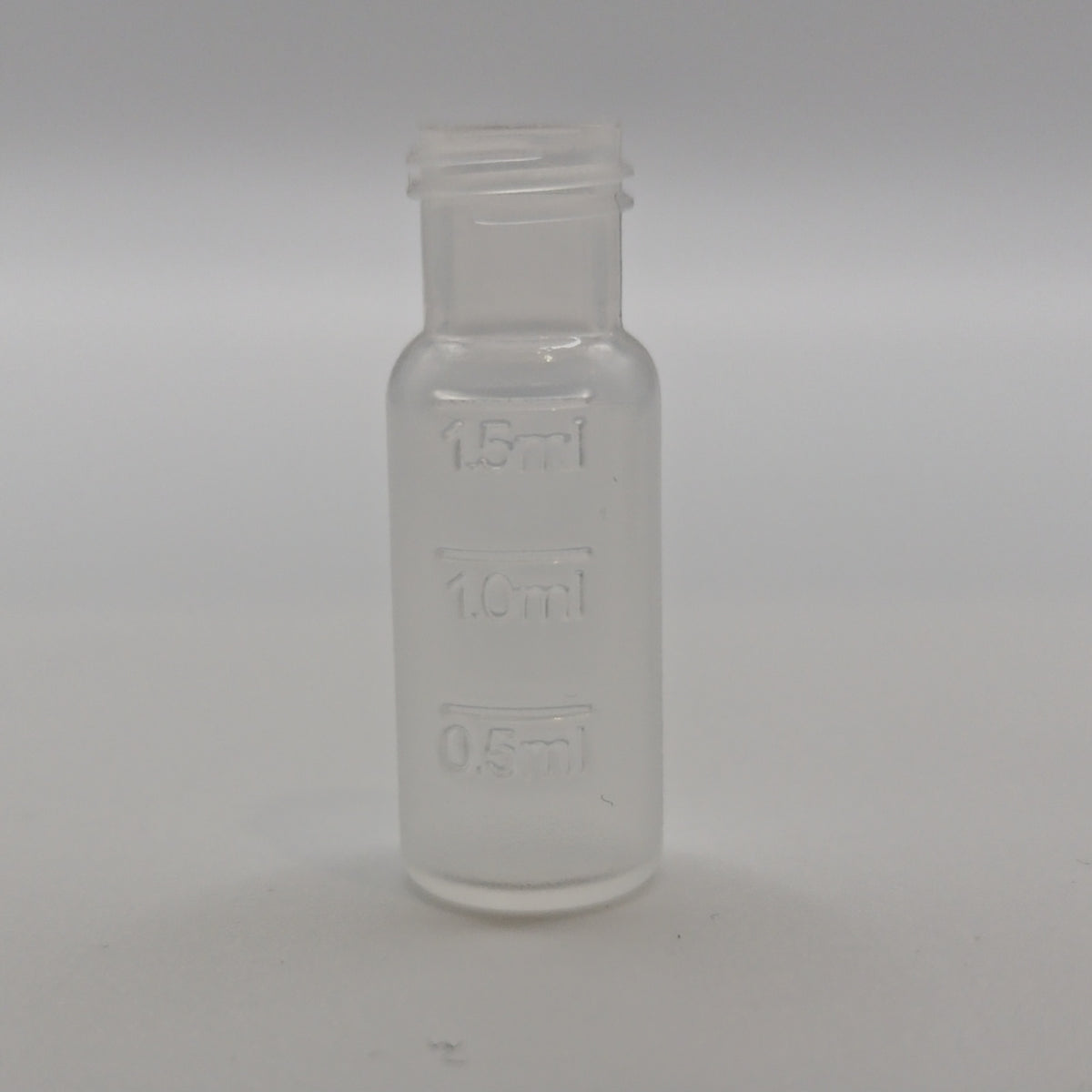Clear 2 mL polypropylene 9-425 screw vial with moulded volume graduations