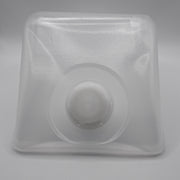 Natural translucent 5 L LDPE sampling cubitainer viewed from the front