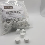 White 13-425 Closed-Top PP Caps with PTFE/Silicone Septa