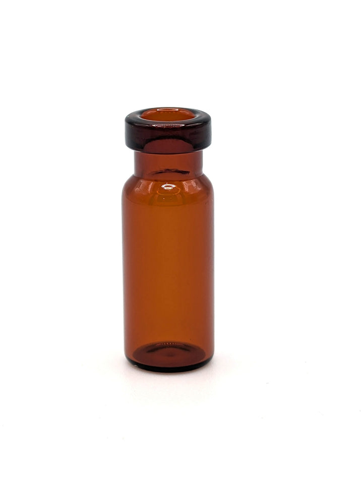2 mL amber ND11 crimp autosampler vial with flat bottom
