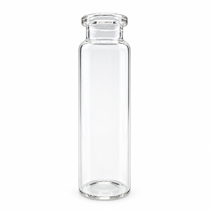 20 mL Clear Glass Crimp Headspace Vials, ND20 on a clean white background