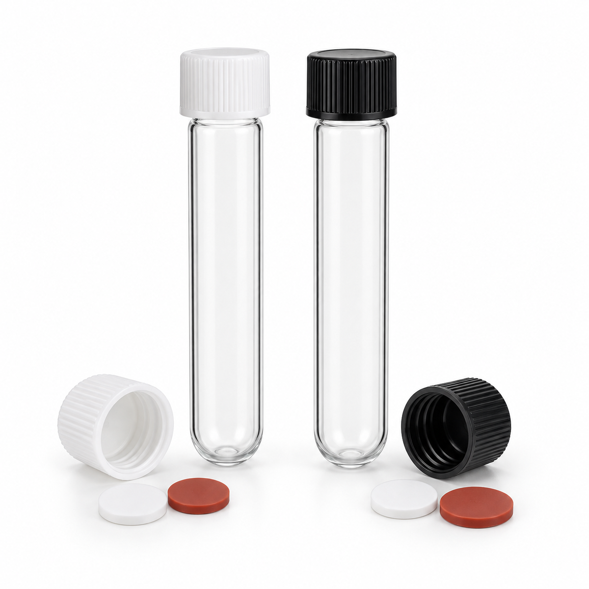 10mL Glass Test Tube Kits with PC or PP Caps and PTFE/Silicone Septa – professional product image