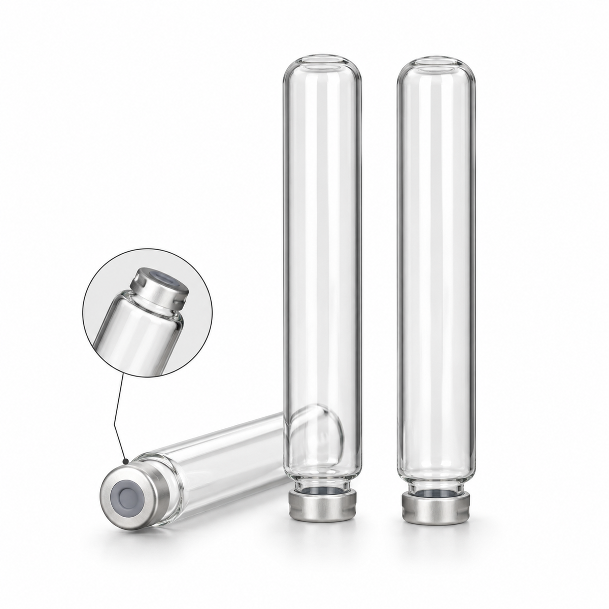 12mL Crimp-Top Breath-Sampling Vials with Butyl Septa, 100pcs/pk – professional product image