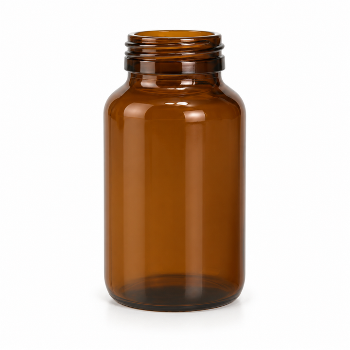 200mL Amber DIN-45 Tamper-Evident Glass Bottle – professional product image