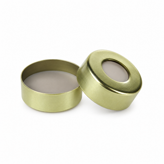 20mm Gold Magnetic Crimp Caps with Septa, 100pcs/pk – professional product image