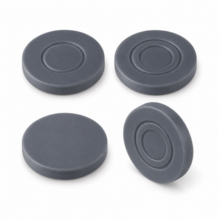 20 mm molded grey butyl septa with single-ring and double-ring configurations