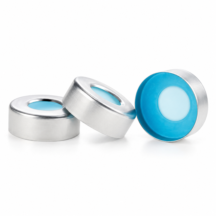 20mm Open Top Aluminum Crimp Caps (10mm hole) – professional product image