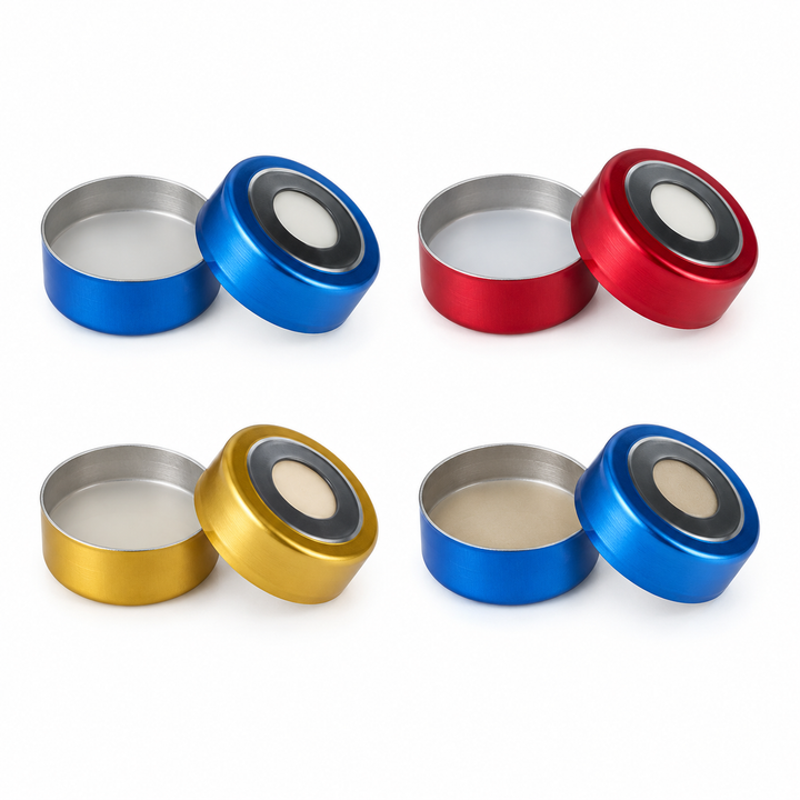 20mm Open-Top Bi-Metallic Crimp Caps with Septa, 100pcs/pk product family
