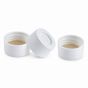 24-414 White PP Open-Top Caps with PTFE/Silicone Septa, EPA Quality, 100pcs/pk – professional product image