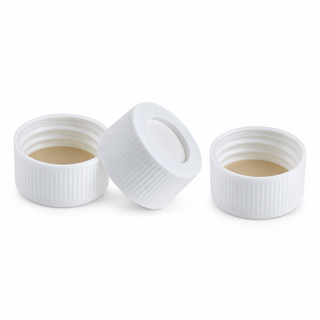 24-414 White PP Open-Top Caps with PTFE/Silicone Septa, EPA Quality, 100pcs/pk – professional product image