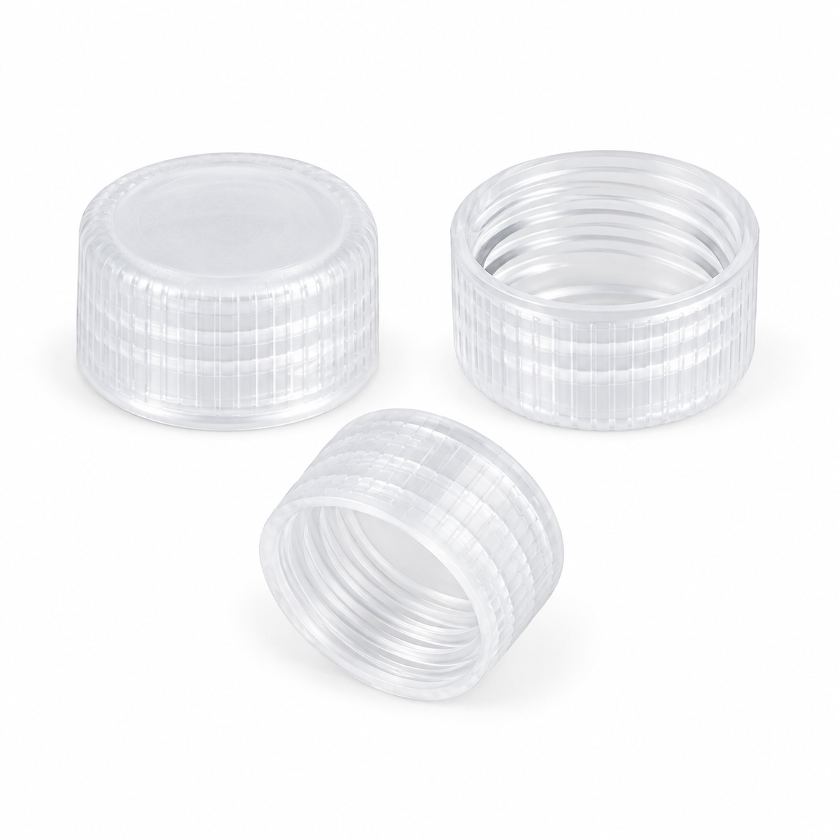 9-425 Clear Ribbed Septumless Closed-Top PP Caps, 100pcs/pk product family