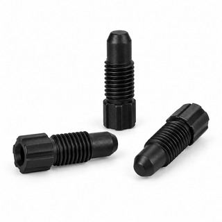 Black 1/4-28 polypropylene blind plugs
