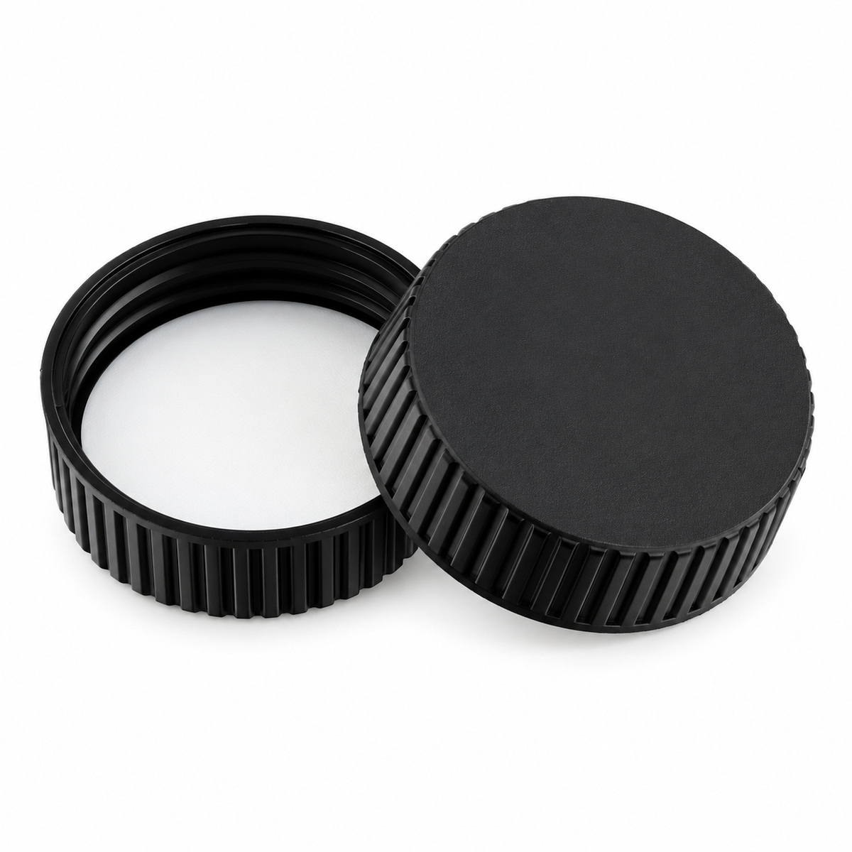 Black PP Closed-Top Caps with Bonded Natural PTFE/White Silicone Septa product family