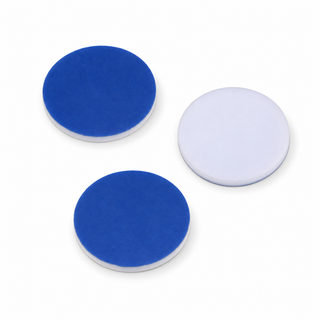 Blue PTFE/white silicone septa for 18 mm magnetic screw caps