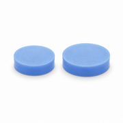 Blue silicone GC septa in 10.8 mm and 12.5 mm sizes
