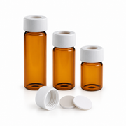 Glass EPA /TOC Vial 24-414 White Open Top PP Screw Cap with 22mm Natural PTFE/White Silicone 3.0mm thick Septa (EPA Quality) – professional product image