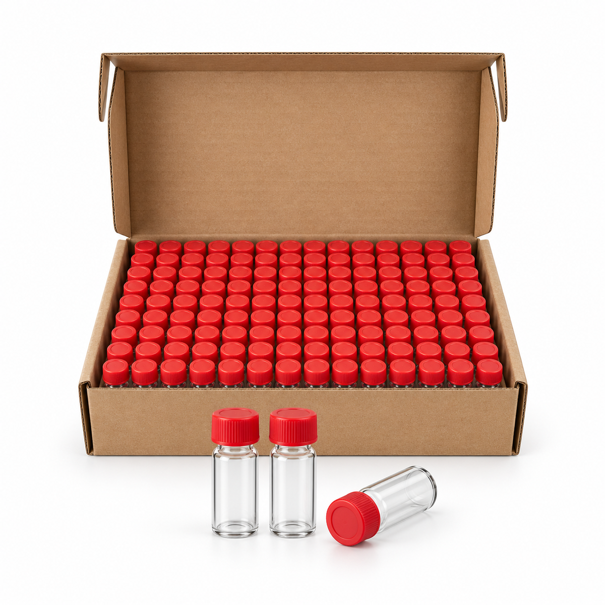 Preassembled 4mL Glass Vial Kits with 13-425 Closed-Top PP Caps, 144pcs/pk – professional product image