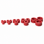 Representative red PBT GL-series cap range