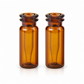 Representative amber 11 mm snap-top micro-vials with internal inserts