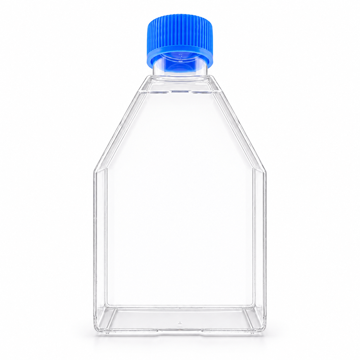 Cell culture flask on a pure white background